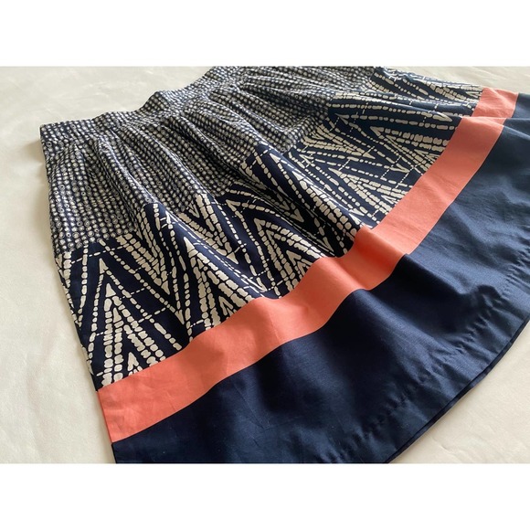 A-Line Pleated Skirt 6 Navy Peach by George - Picture 2 of 7